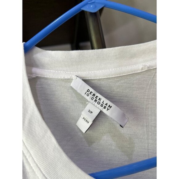 Derek Lam 10 Crosby Corey Mixed Media Belted Midi Dress White Womens Size Small - Picture 10 of 11